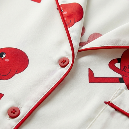 Valentine's Day Retro Dancing Hearts Women's Pajama Set