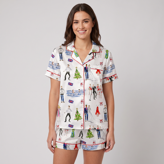 Love Actually Inspired Women's Pajama Set - short sleeve and shorts