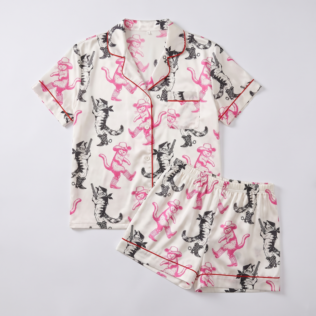 Cowgirl Kittens Women's Pajama Set - flat lay