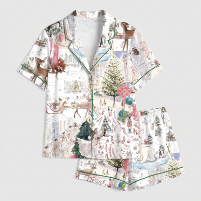 Winter Wonderland Ballet Women's Pajama Set - flat lay