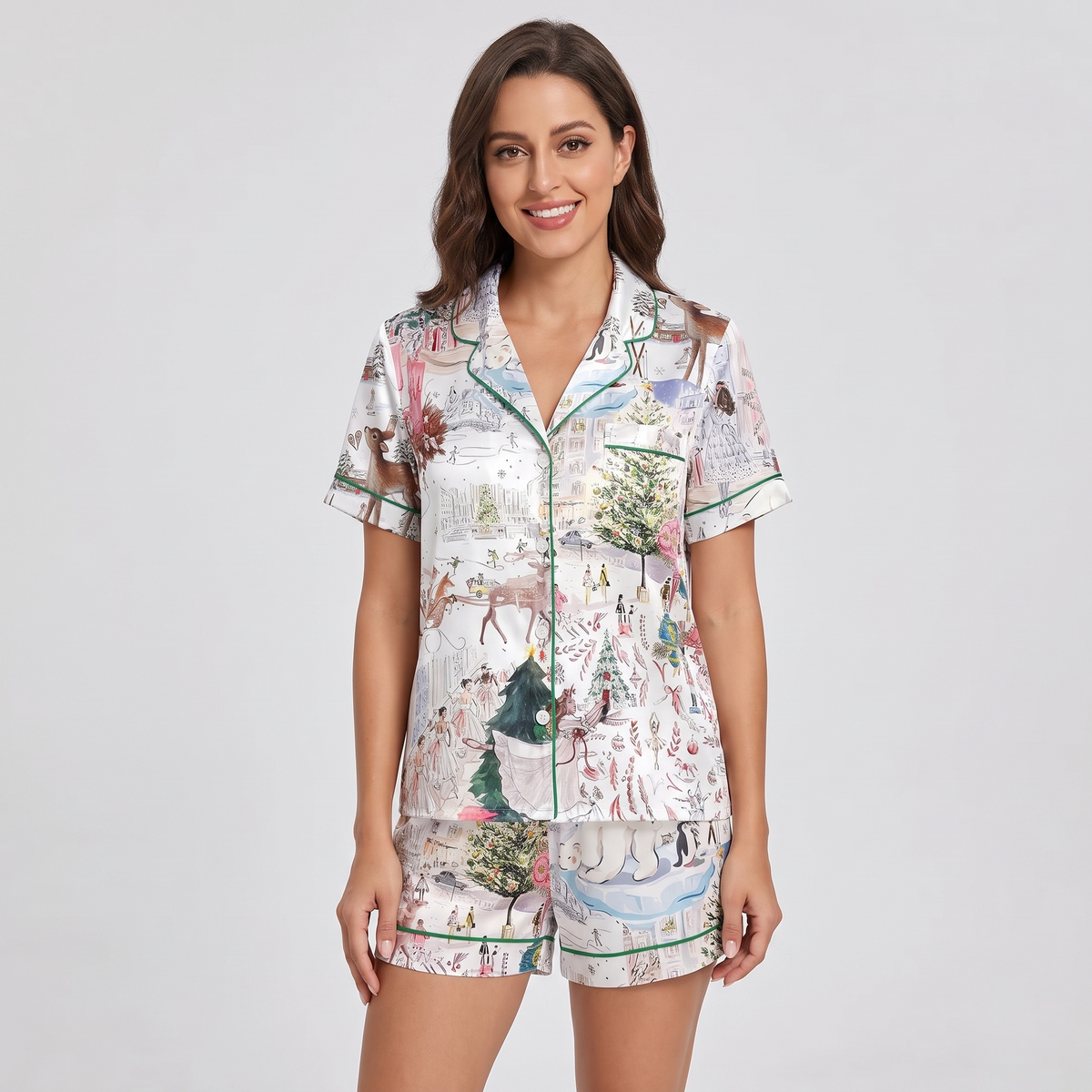 Winter Wonderland Ballet Women's Pajama Set - short sleeve and shorts