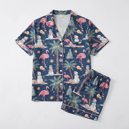 Fa La La Flamingos Women's Pajama Set - flat lay