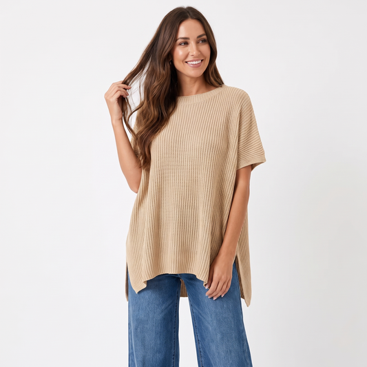 Puff Sleeve Oversized Women's Knit Sweater
