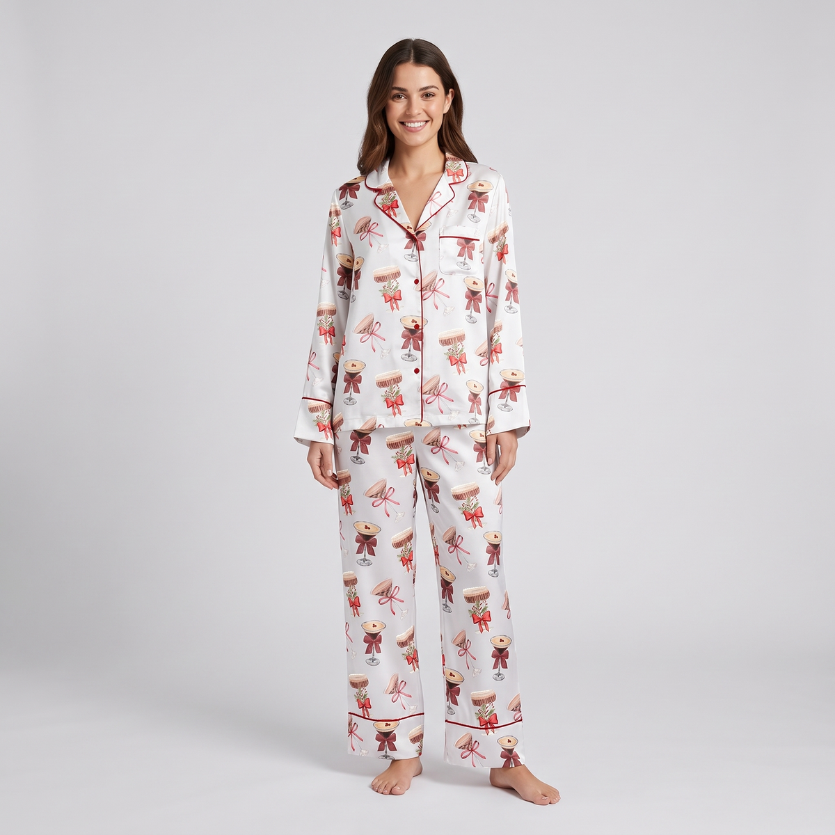 Tini Time Social Club Women's Pajama Set - long sleeve and pants