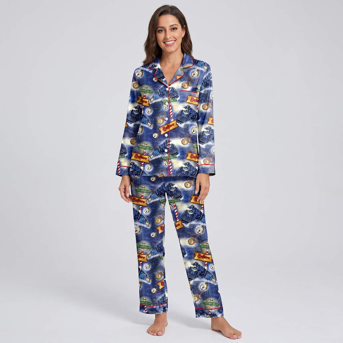 Midnight Train Inspired Women's Pajama Set - long sleeve and pants