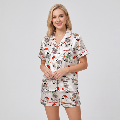 Bookish Boo Christmas Women's Pajama Set - short sleeve and shorts