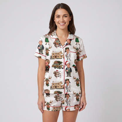 Griswold Family Portraits Inspired Women's Pajama Set - short sleeve and shorts