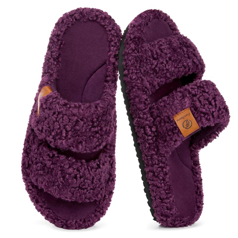 CozyGirl Women's Fuzzy Memory Foam Slides