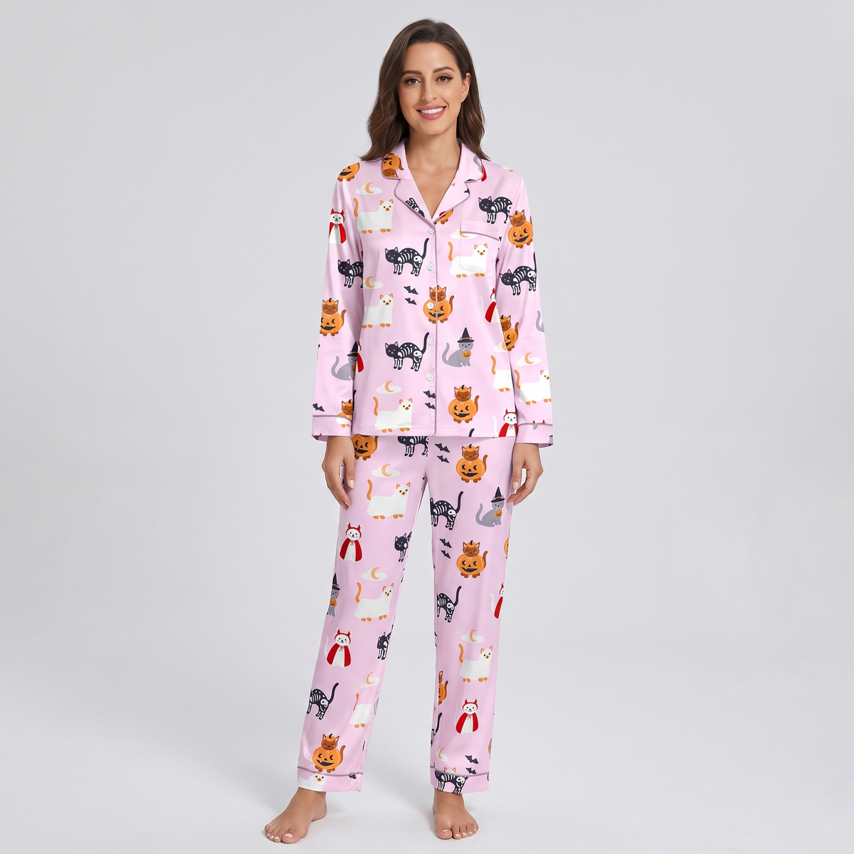 Costume Kittens Women's Pajama Set - long sleeve and pants