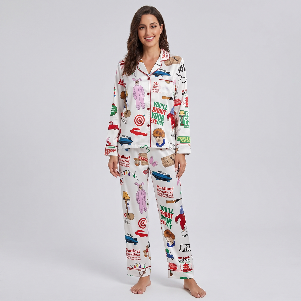 Meatloaf Smeatloaf Inspired Women's Pajama Set - long sleeve and pants