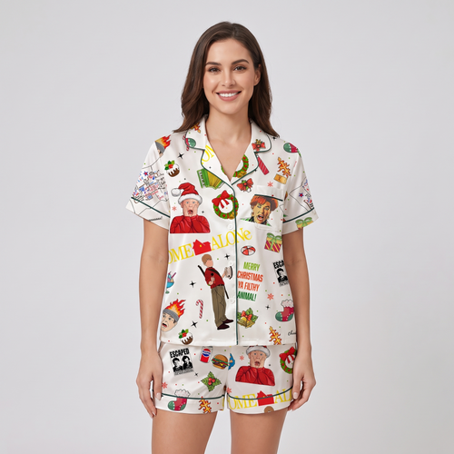 Ya Filthy Animal Inspired Women's Pajama Set - short sleeve and shorts