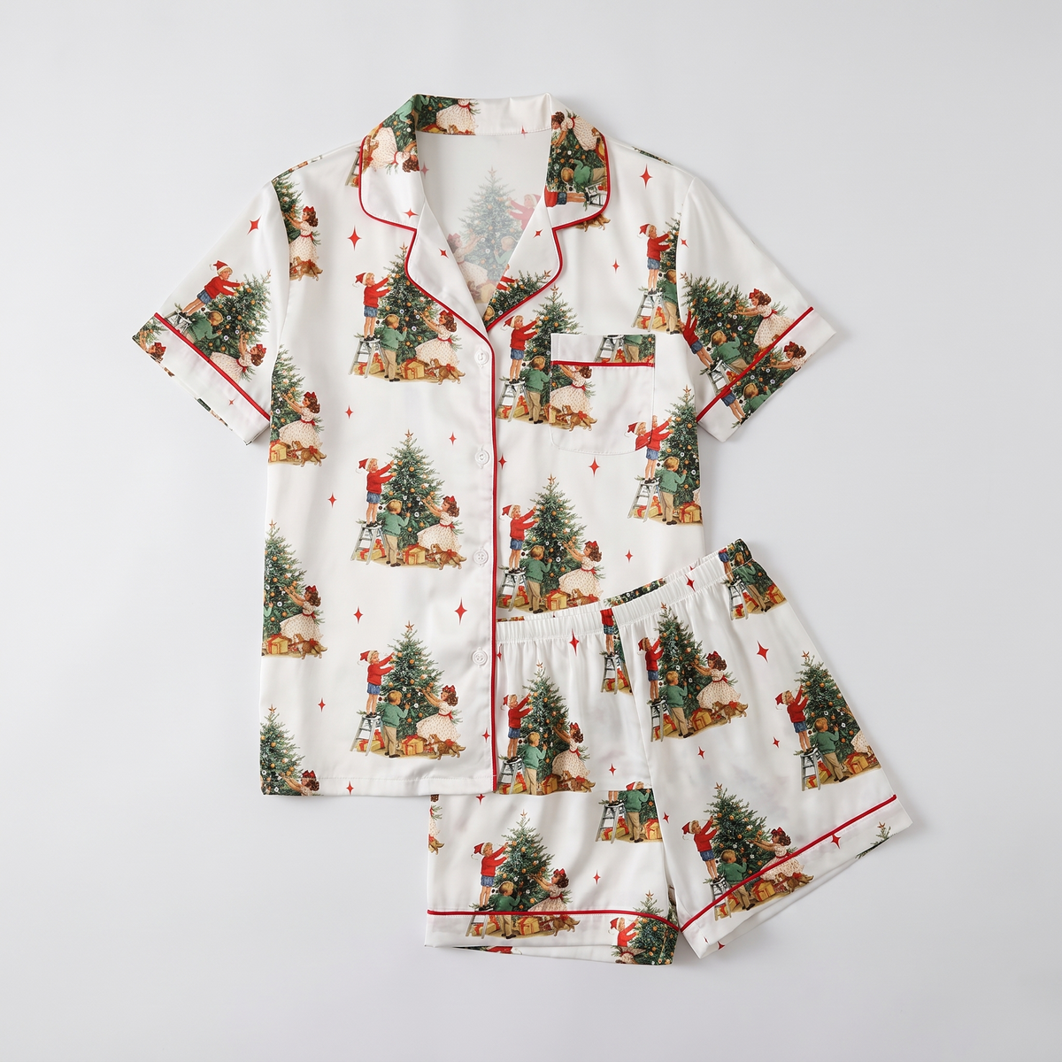 About To Deck These Halls Women's Pajama Set - flat lay