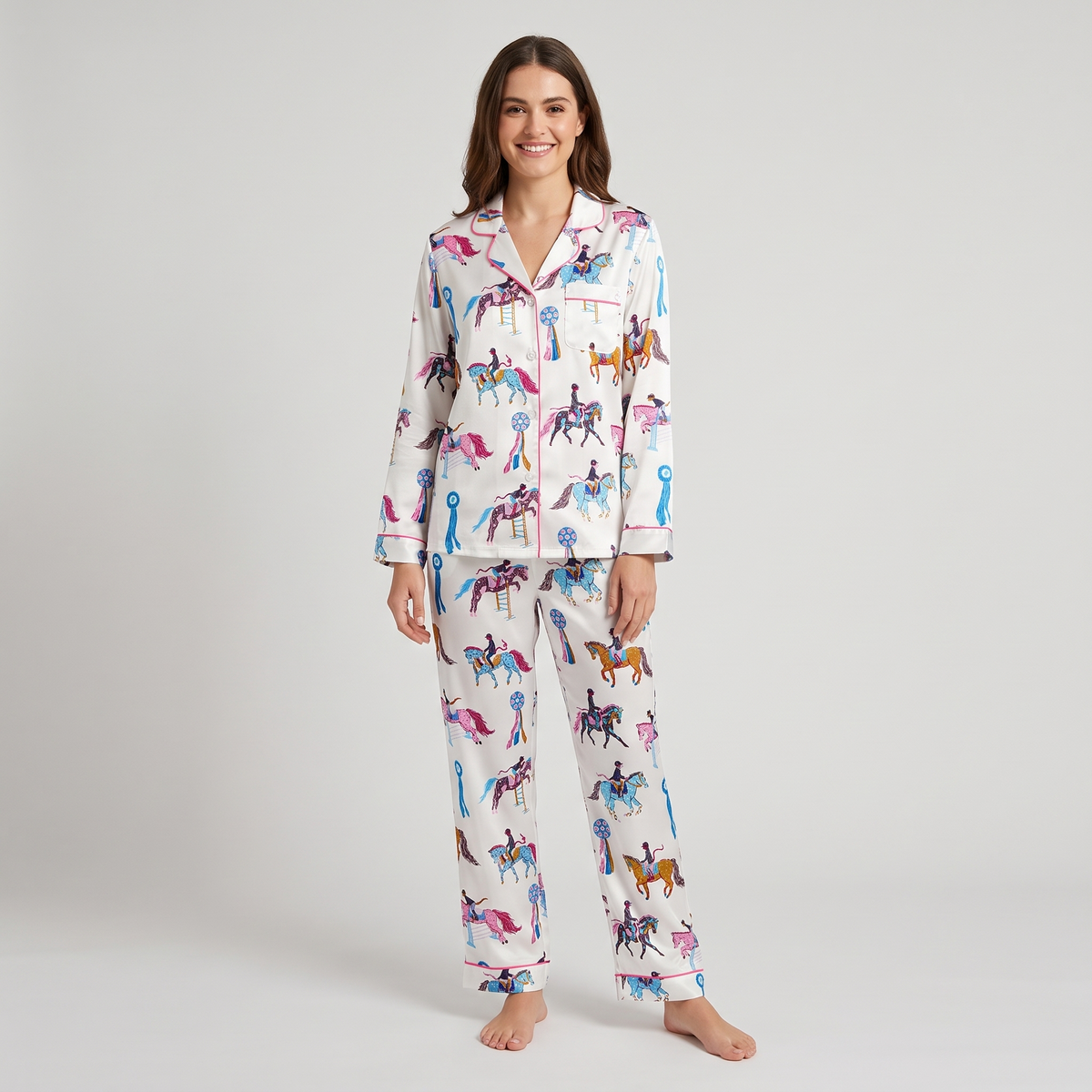 Pastel Pony Jumpers Horse Women's Pajama Set - long sleeve and pants