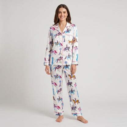 Pastel Pony Jumpers Horse Women's Pajama Set - long sleeve and pants