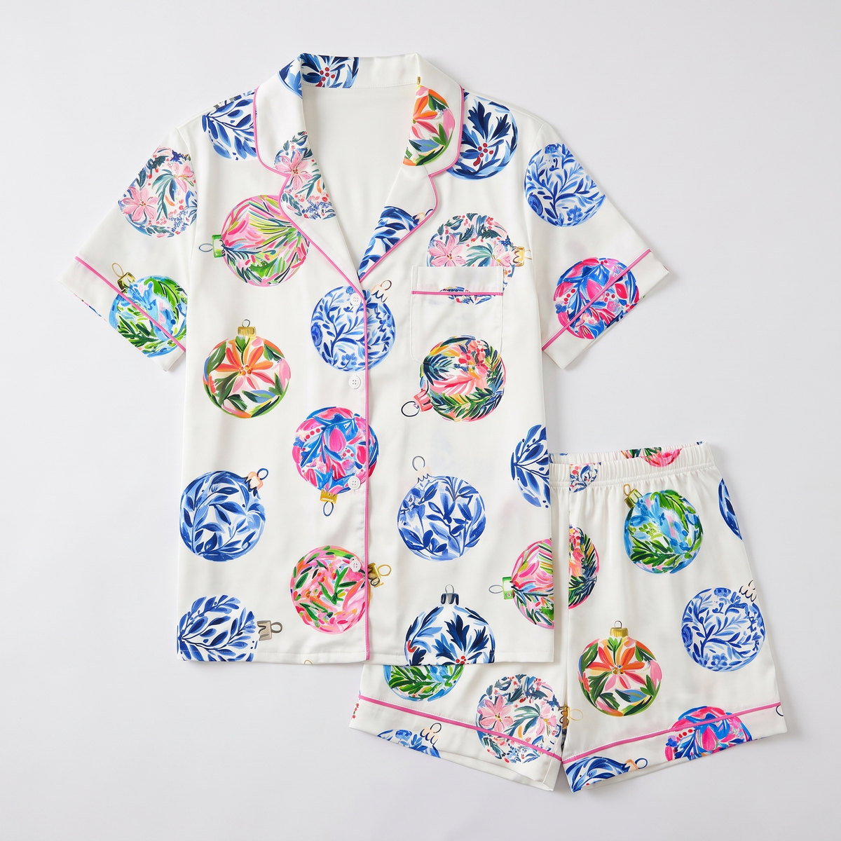 Preppy Baubles Women's Pajama Set - flat lay