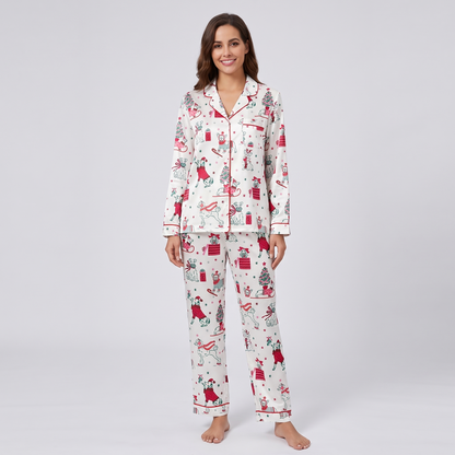 Dog Lover's Christmas Women's Pajama Set - long sleeve and pants