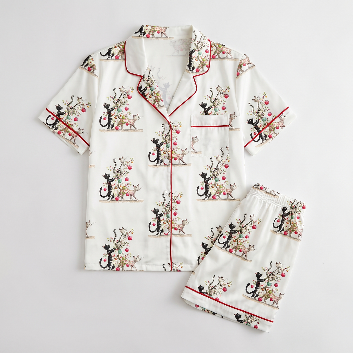 Merry Catmas Women's Pajama Set - flat lay