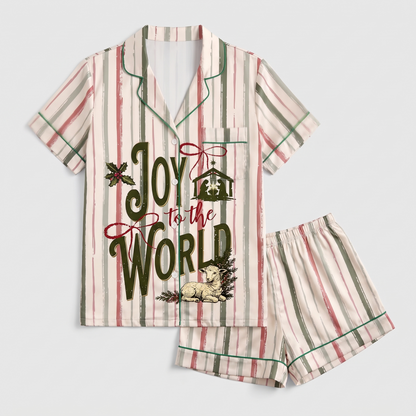 Joy To The World Women's Pajama Set - flat lay