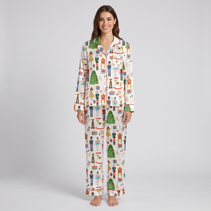 Midnight Nutcracker Women's Pajama Set - long sleeve and pants