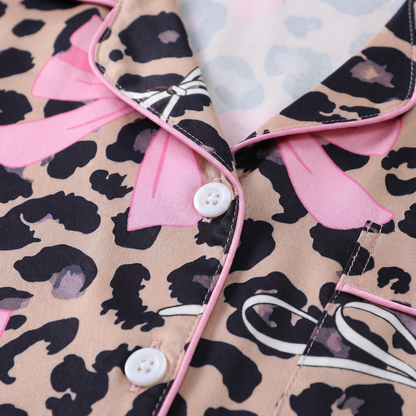 Valentine's Day Leopard Bows Women's Pajama Set