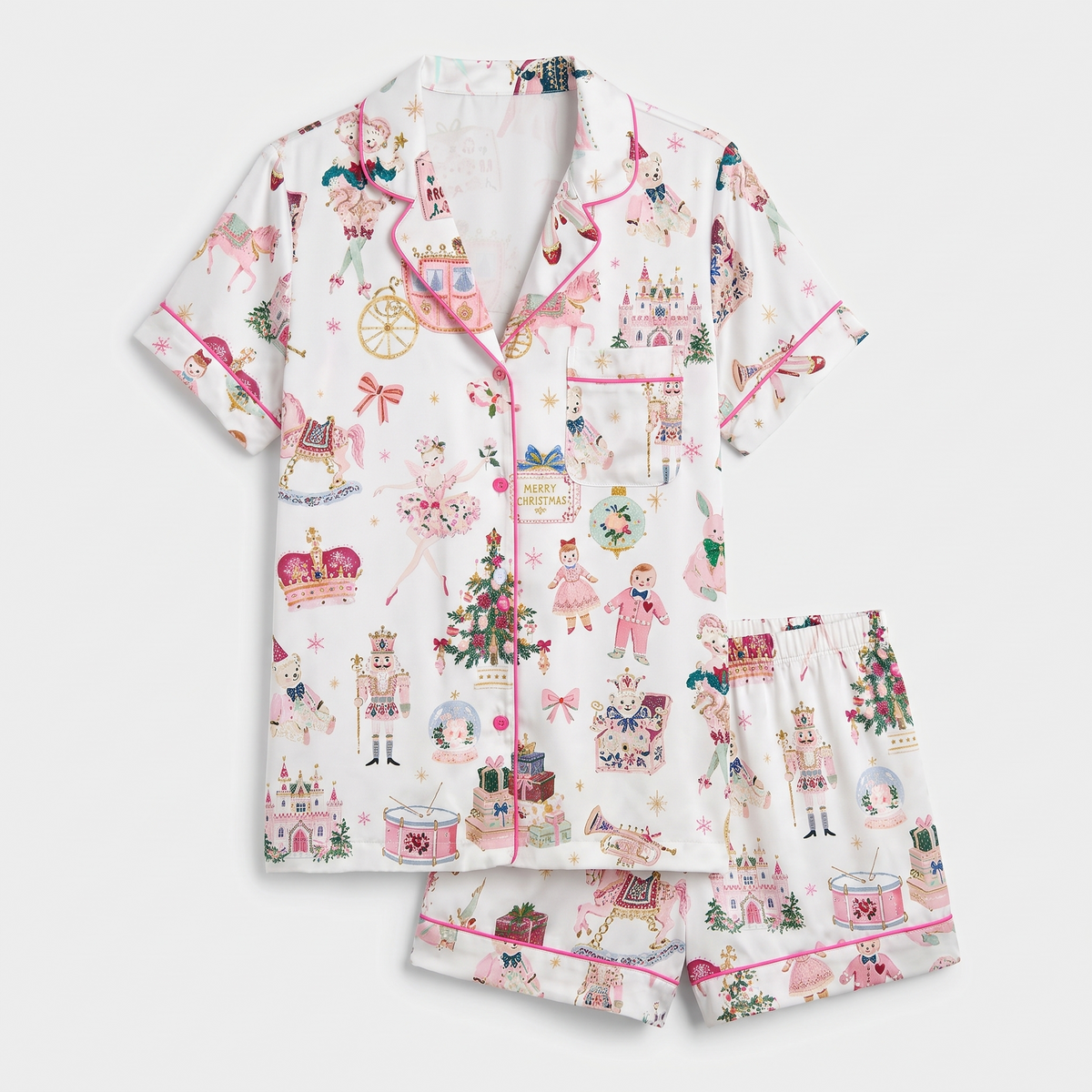 Mouse King Party Women's Pajama Set - flat lay