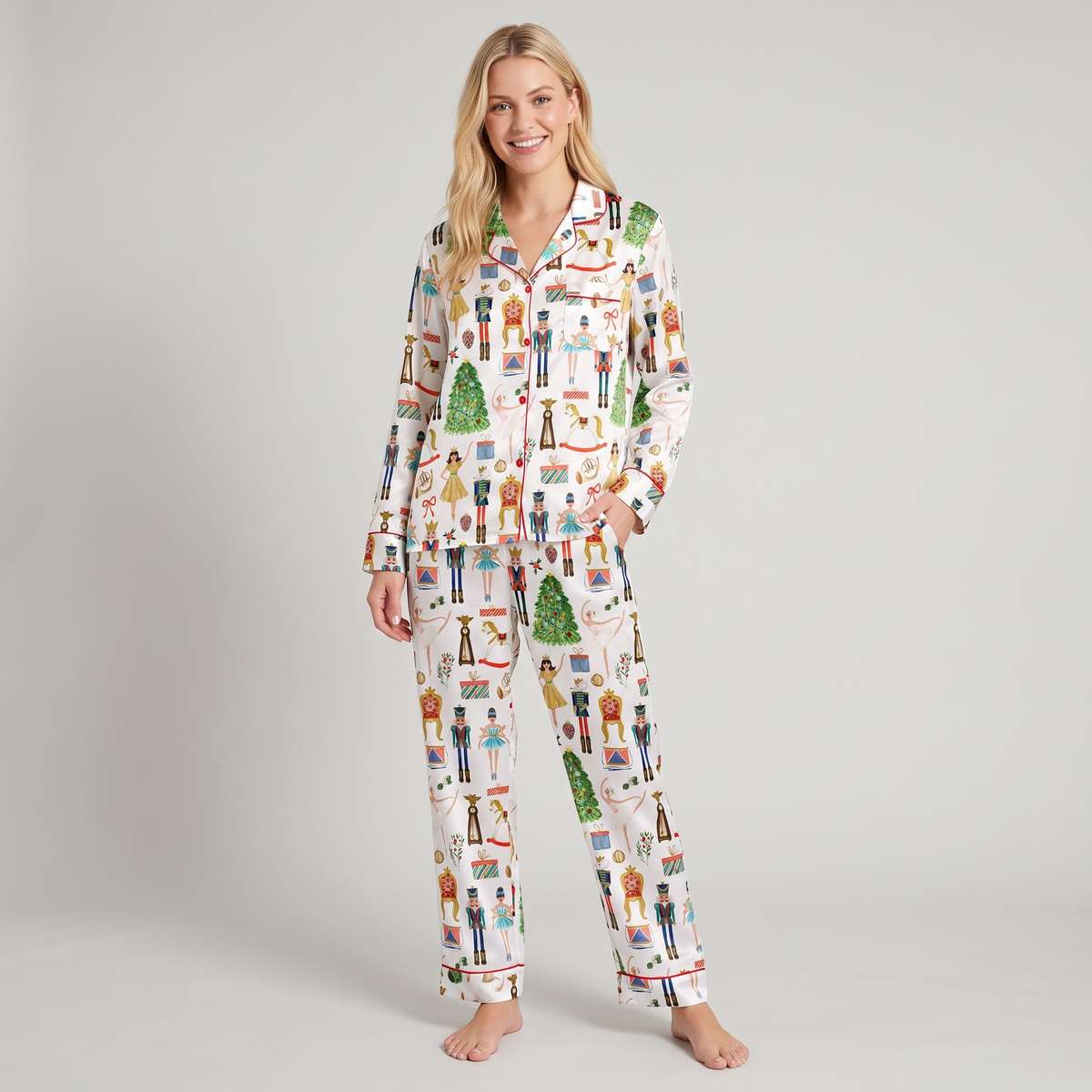 Midnight Nutcracker Women's Pajama Set - long sleeve and pants