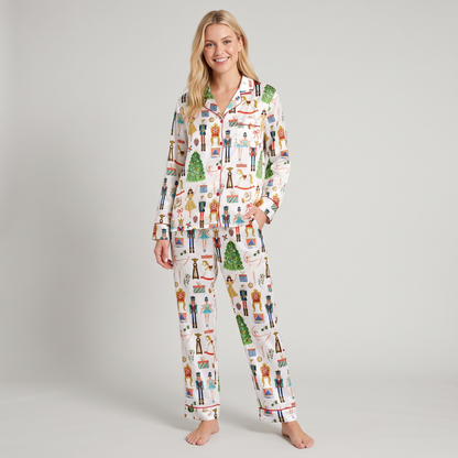 Midnight Nutcracker Women's Pajama Set - long sleeve and pants