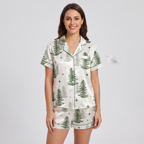 Sparkle Pines Women's Pajama Set - short sleeve and shorts
