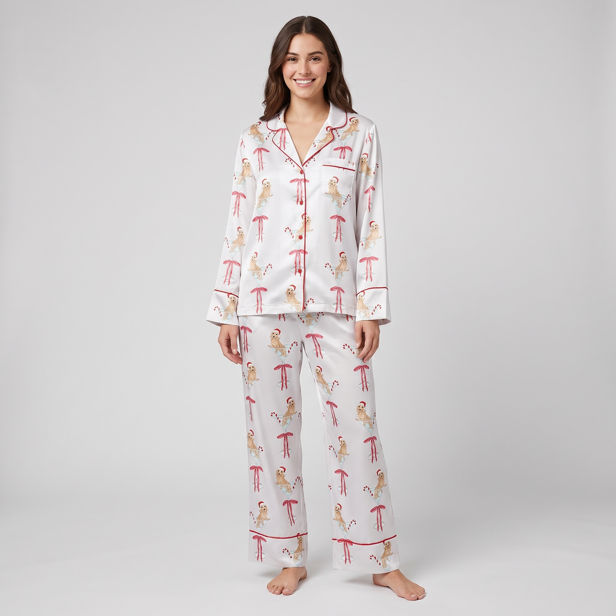 Dachshund Cocktail Hour Women's Pajama Set - long sleeve and pants