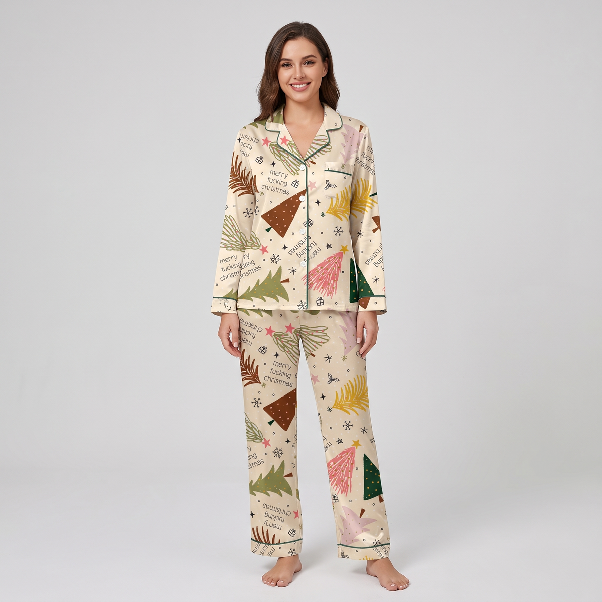 Rude But Merry Women's Pajama Set - long sleeve and pants