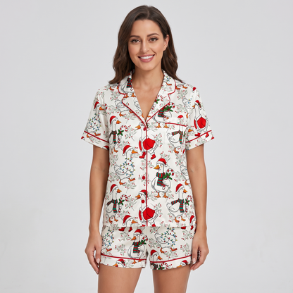 Honk If You're Merry Women's Pajama Set - short sleeve and shorts