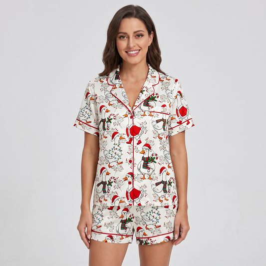 Honk If You're Merry Women's Pajama Set - short sleeve and shorts