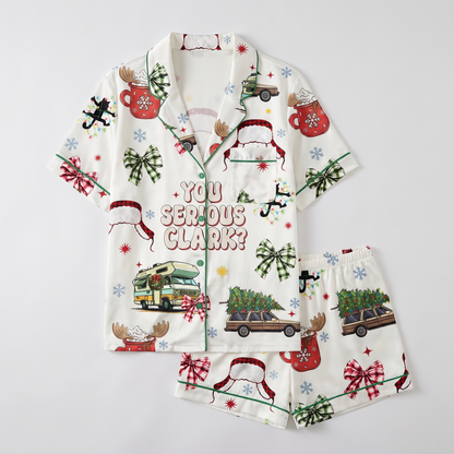"You Serious, Clark?" Inspired Women's Pajama Set - flat lay