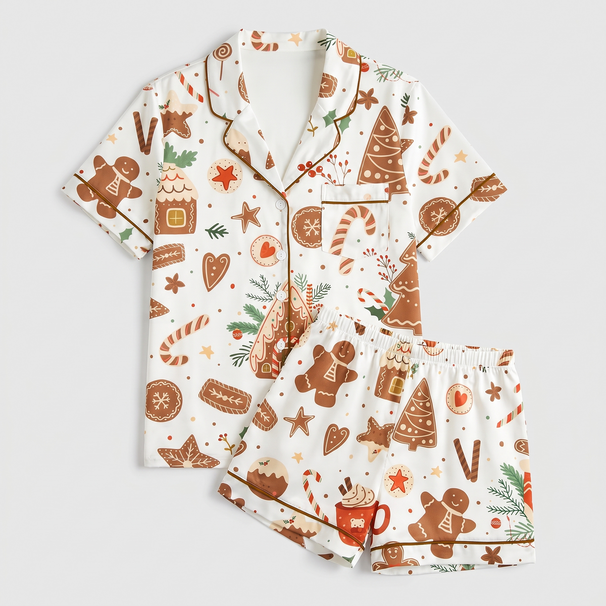 Christmas Baking Day Women's Pajama Set - flat lay