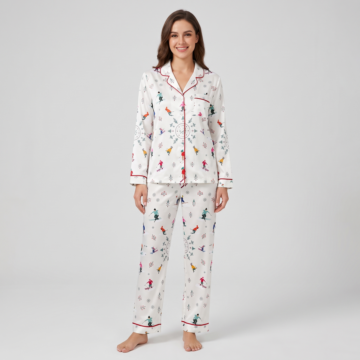 Winter Après Ski Women's Pajama Set - long sleeve and pants