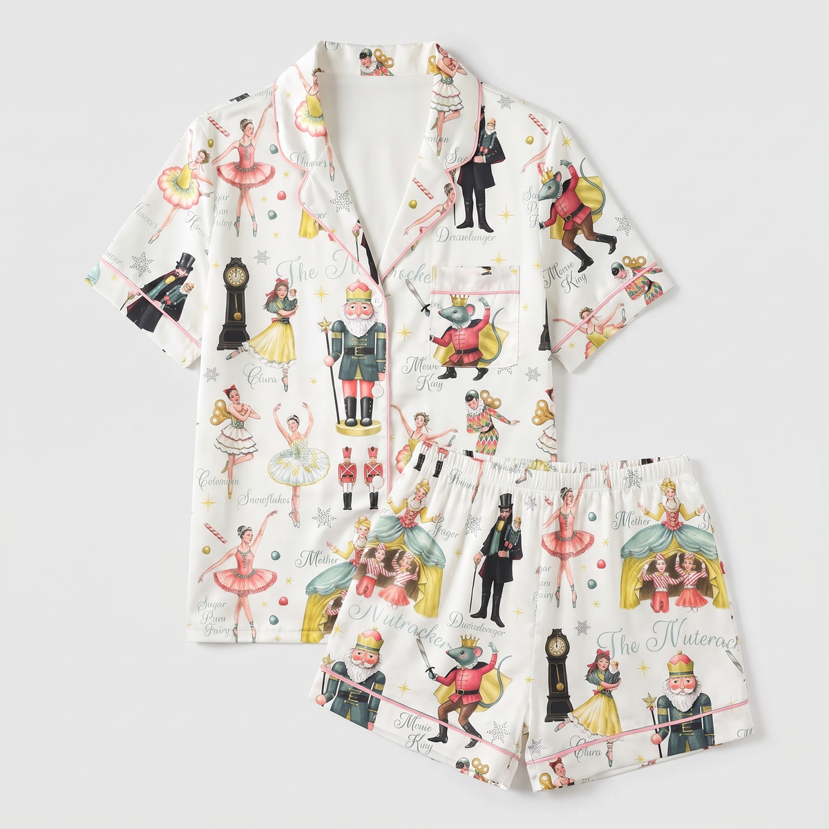 Sugar Plum Ballet Women's Pajama Set - flat lay