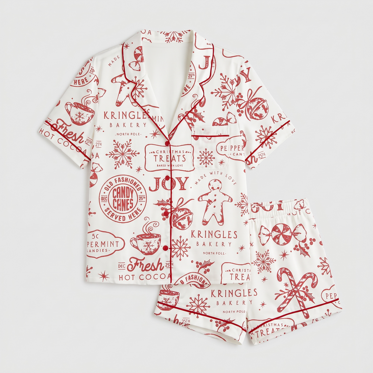 North Pole Bakery Women's Pajama Set - flat lay