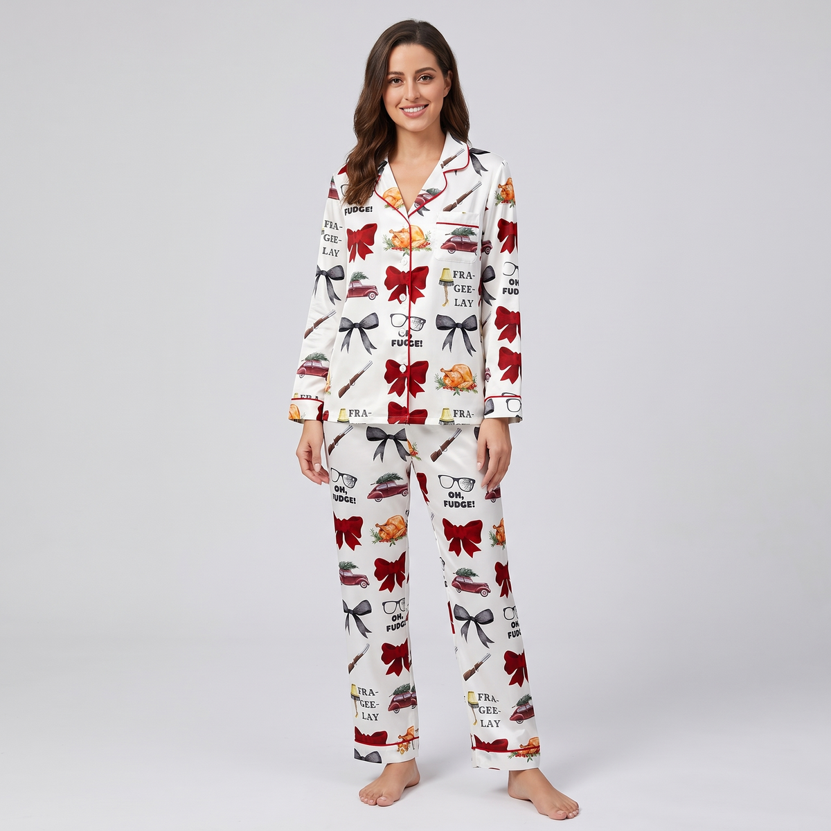 Fra-Gee-Lay Inspired Women's Pajama Set - long sleeve and pants