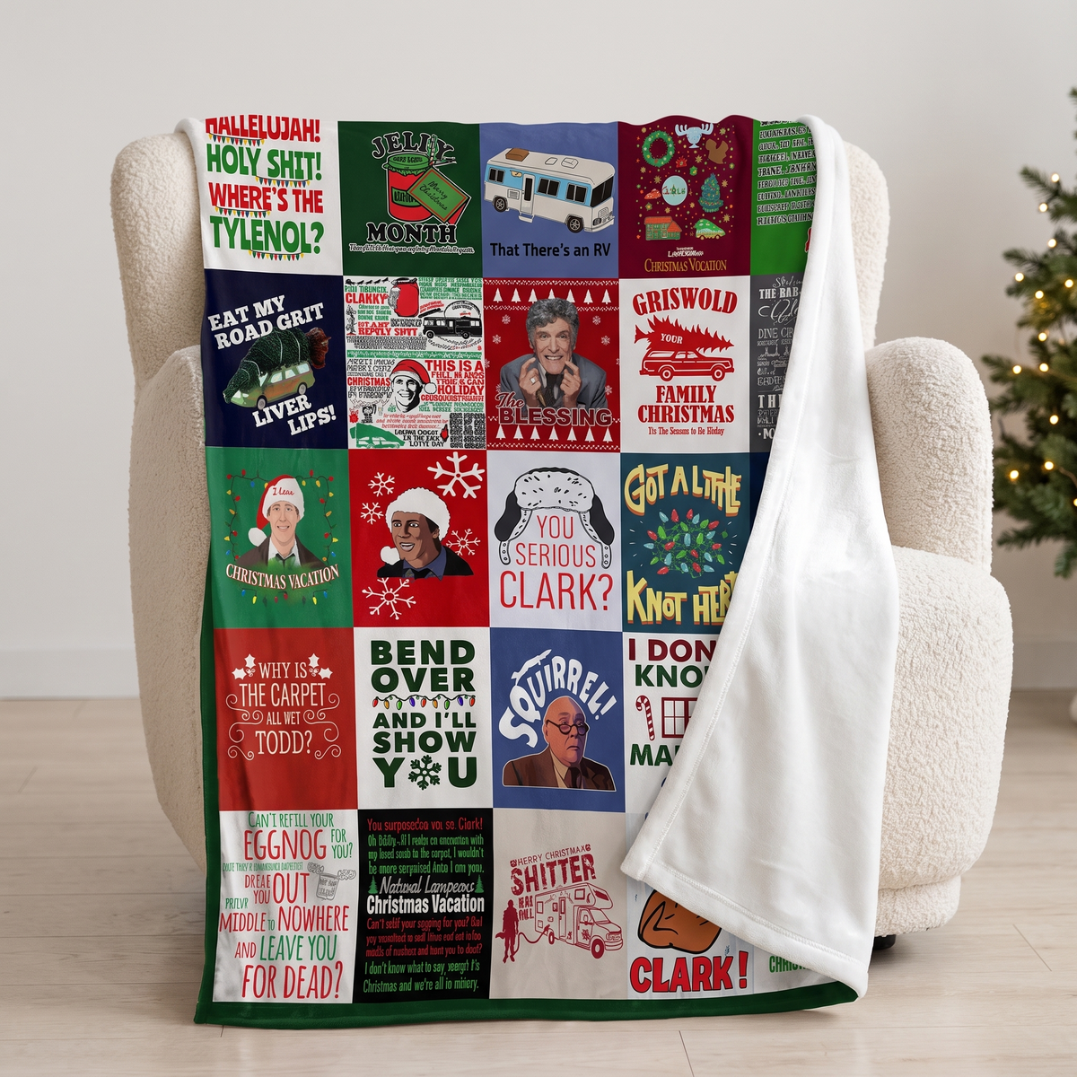 Jolliest Bunch Christmas Plush Throw Blanket