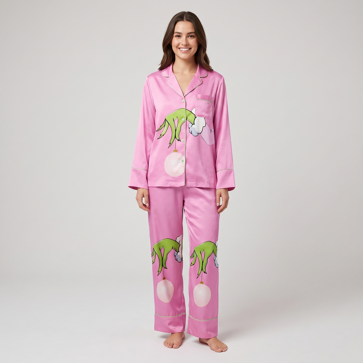 Pink Mean One Inspired Women's Pajama Set - long sleeve and pants
