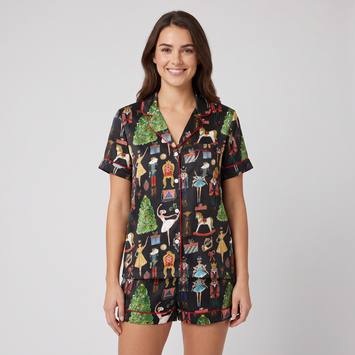 Midnight Nutcracker Women's Pajama Set - Black