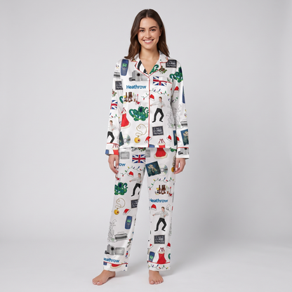 Love Actually Heathrow Inspired Women's Pajama Set - long sleeve and pants