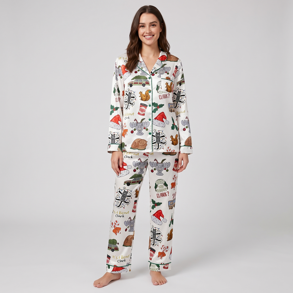 Hap-Hap-Happiest Christmas Inspired Women's Pajama Set - long sleeve and pants