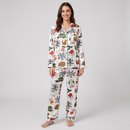 Hap-Hap-Happiest Christmas Inspired Women's Pajama Set - long sleeve and pants