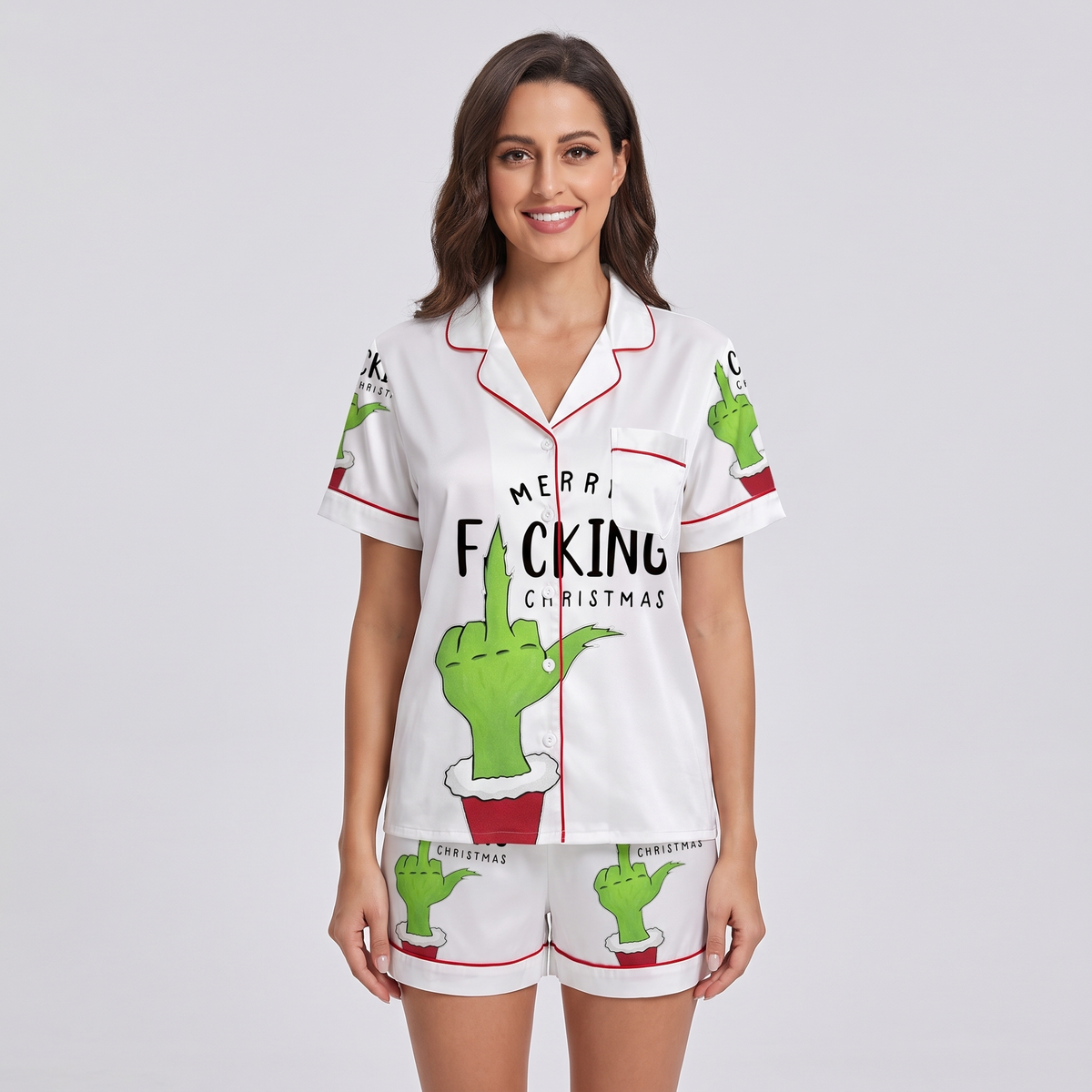 Merry Effing Christmas Inspired Women's Pajama Set - White