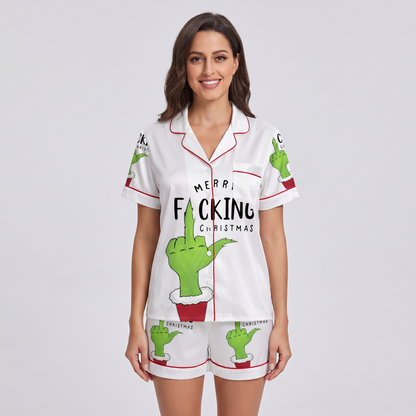 Merry Effing Christmas Inspired Women's Pajama Set - White