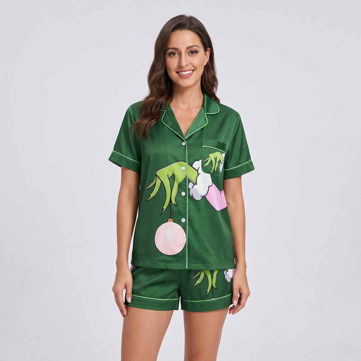Pink Mean One Inspired Women's Pajama Set - Green