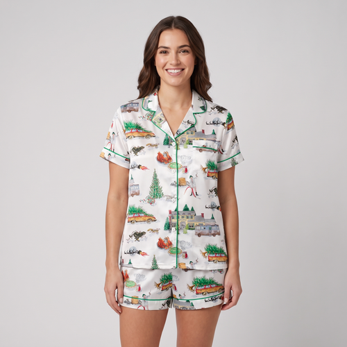 Family Truckster Inspired Women's Pajama Set - short sleeve and shorts