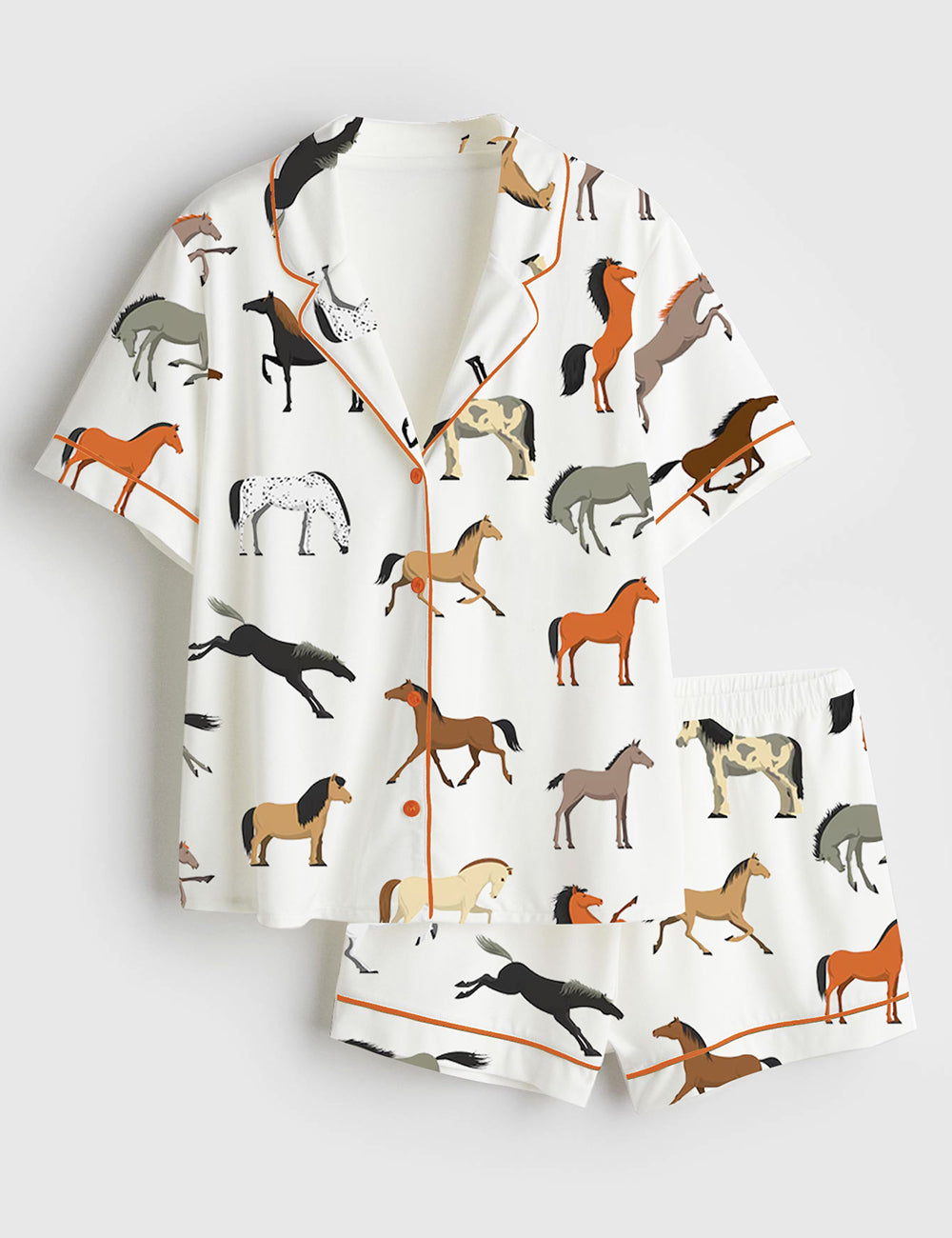 Field Guide Horse Breeds Women's Pajama Set - flat lay