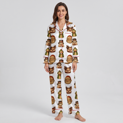 Merry Christmas Cuties Women's Pajama Set - long sleeve and pants